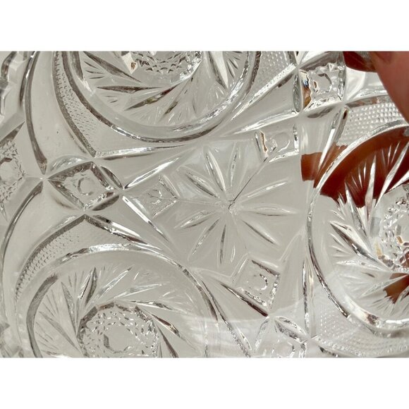 Early American Pressed Glass (EAPG) Vintage Clear Ornate Vintage Catchall Bowl - Picture 8 of 10